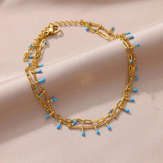 Beads Chain Anklets for Women Stainless Steel Retro Ankle Foot Charm 2024 New Trend Summer Beach Accessories Jewelry
