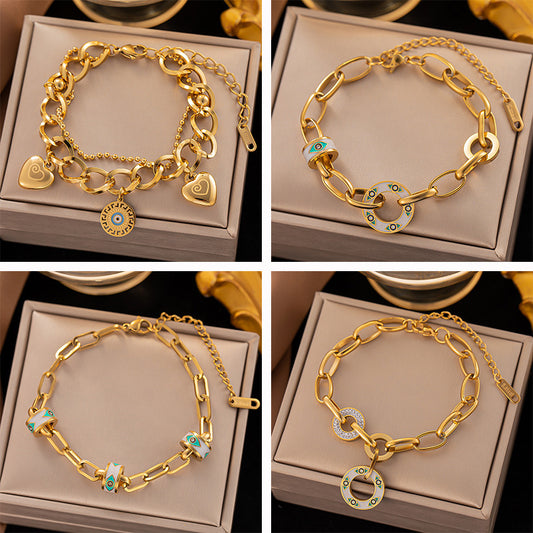 Titanium Steel Oil Dropping Painted Bracelet
