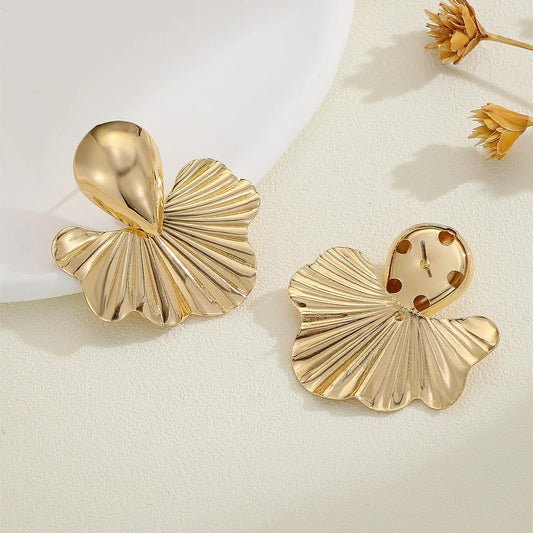 Pearl Stud Earrings Gold Color Alloy Irregular Earrings For Women Simple Jewelry Gift
