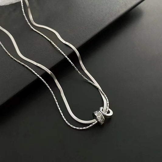 Double-layer Double wheel  Necklace