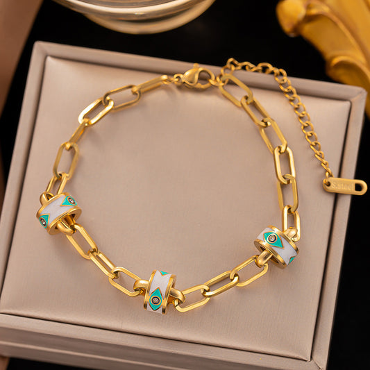 Titanium Steel Oil Dropping Painted Bracelet